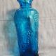 Italian vase in engraved blue glass