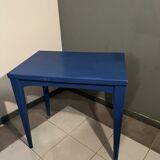 Old side table in blue wood