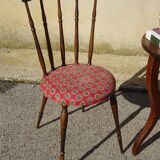 Vintage chairs, wooden, with splayed legs, both.
