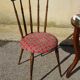 Vintage chairs, wooden, with splayed legs, both.