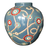 Vase ball glazed earthenware signed louan 1930