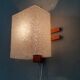 Pair of wall lamps 60s Scandinavian style teak and plexis granite
