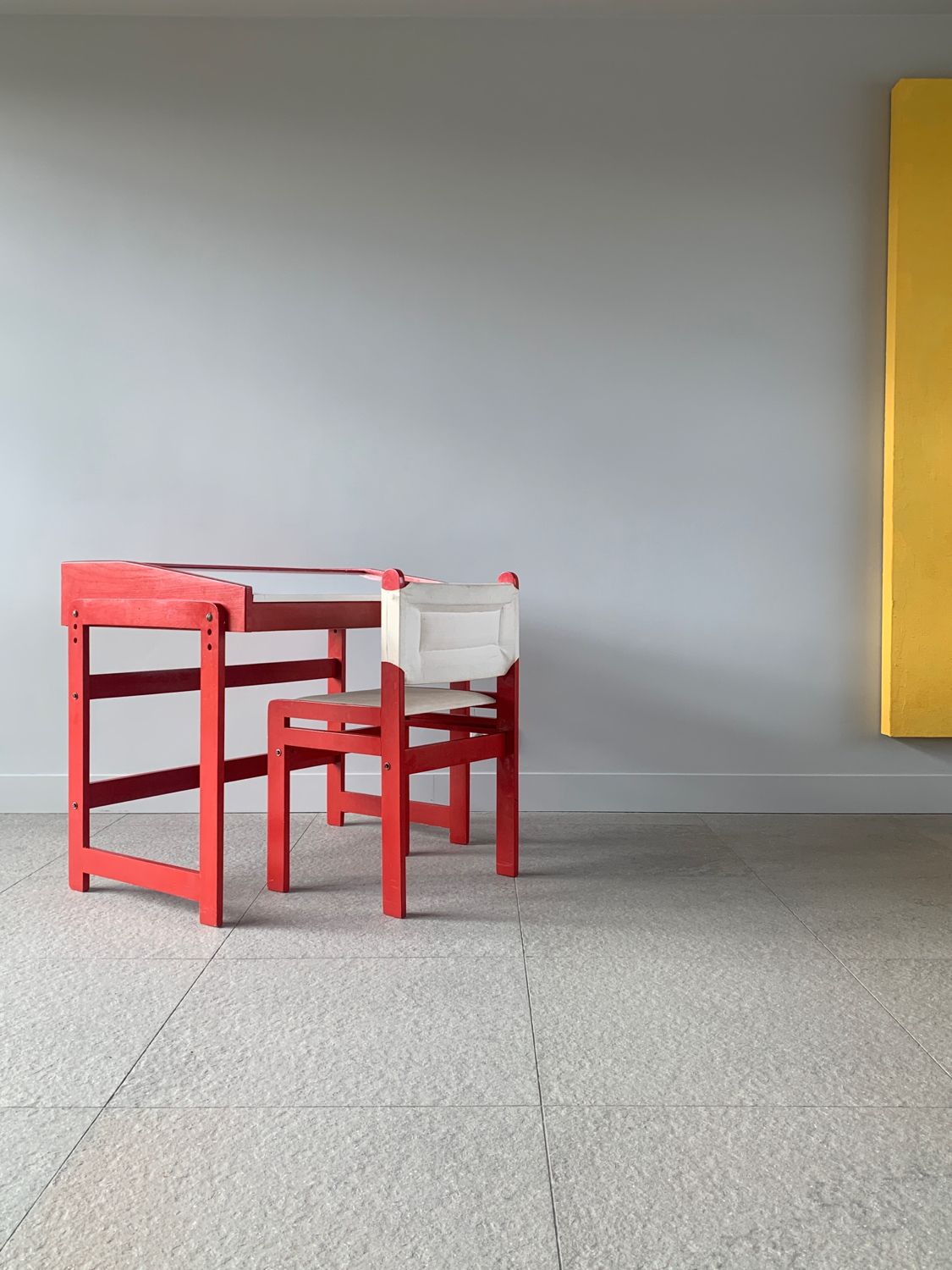 Vintage chair and children's desk, german 80s