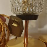 Arlus Textured Tulip Touch Bedside Lamp Duo
