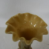 Opaline beige swan decor vase