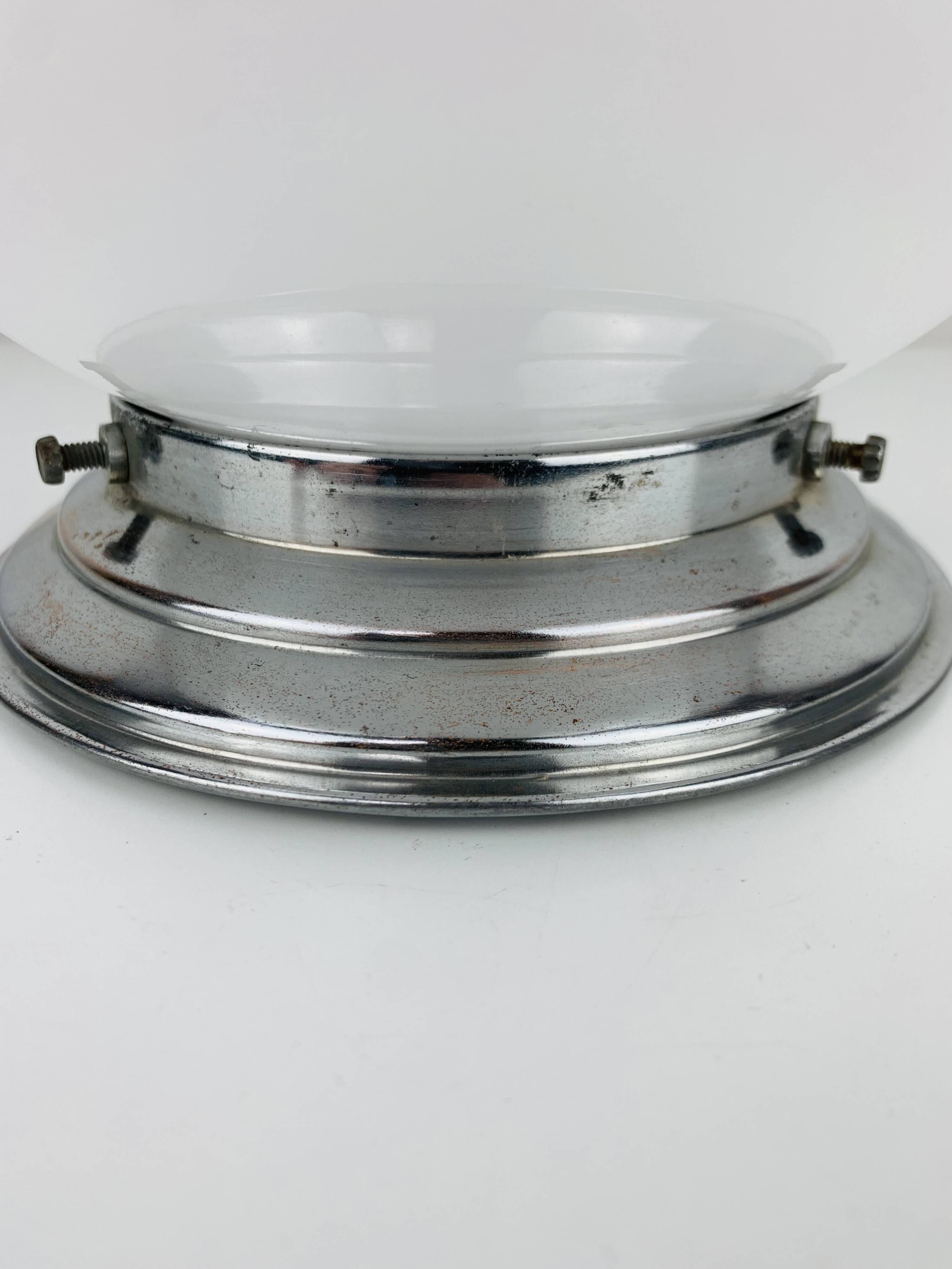 Art Deco opaline glass globe wall light, ceiling light