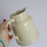 Water pitcher, beige ceramic, 1940s vintage French