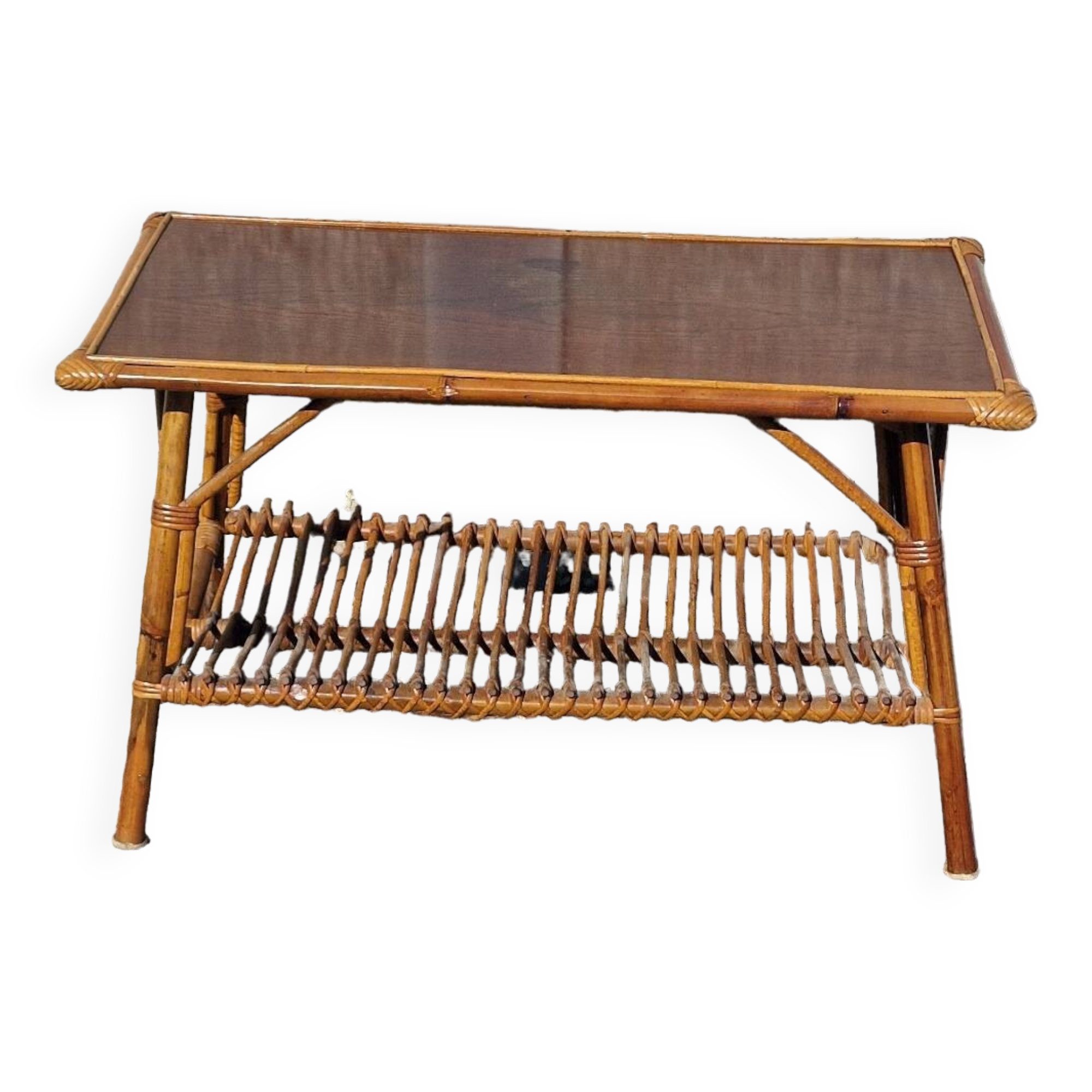Vintage rattan coffee table