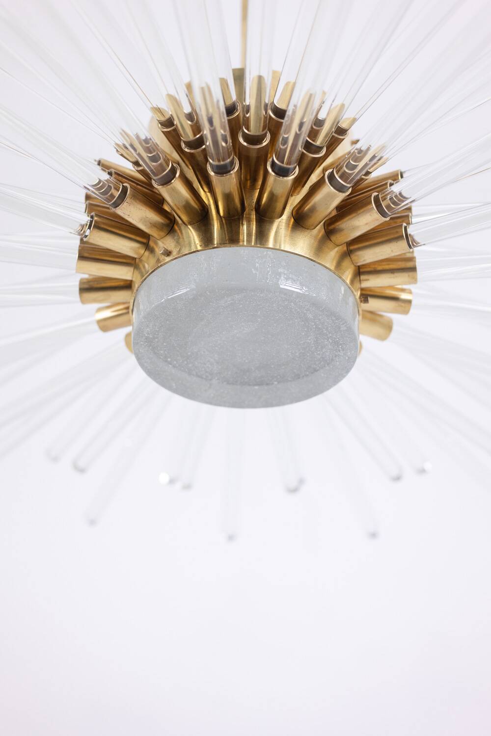 Radiant glass tube chandelier. Contemporary design.