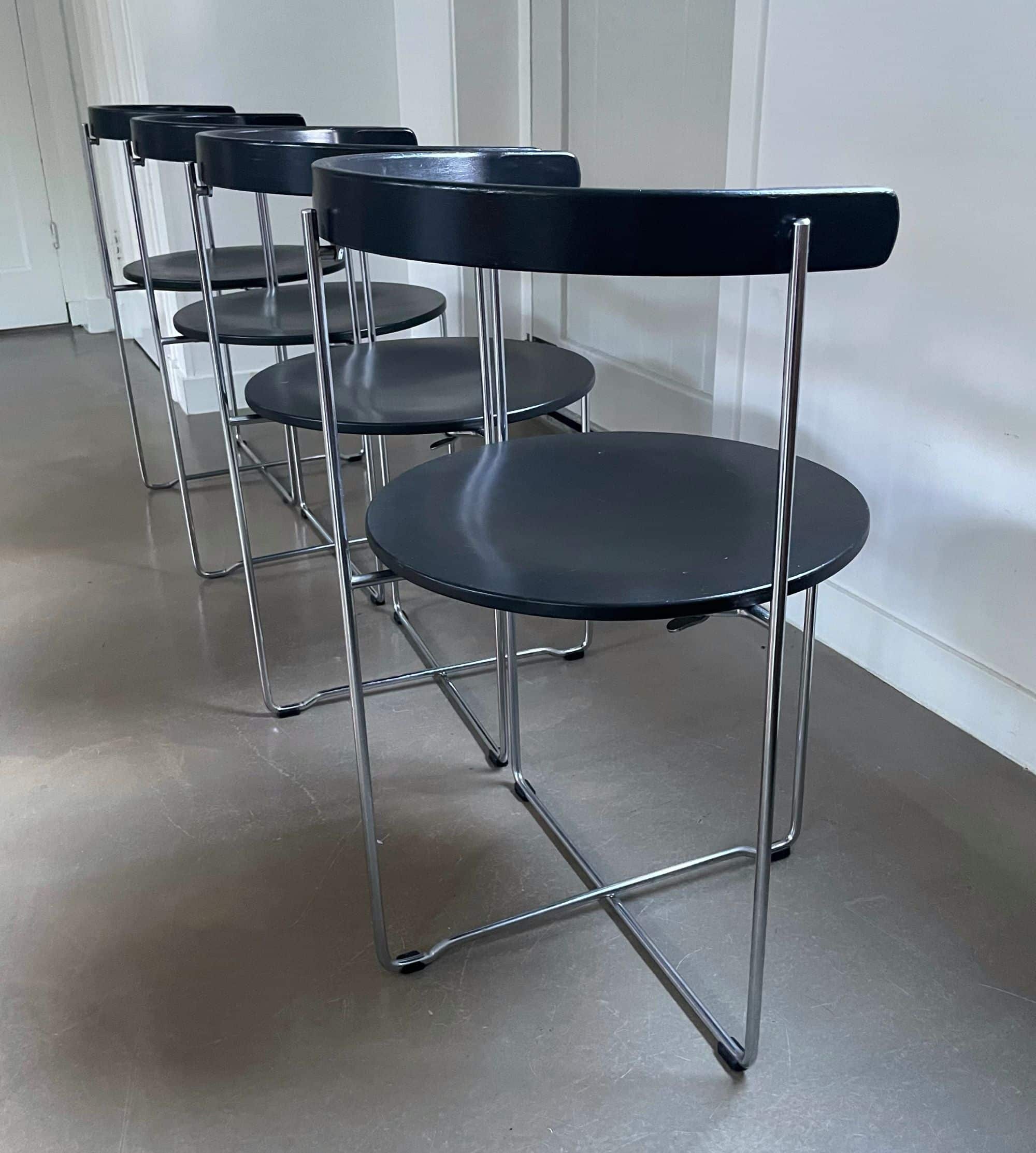 Set of 4 foldable chairs 'Soley', V. Hardarson for Kusch & Co, 80s