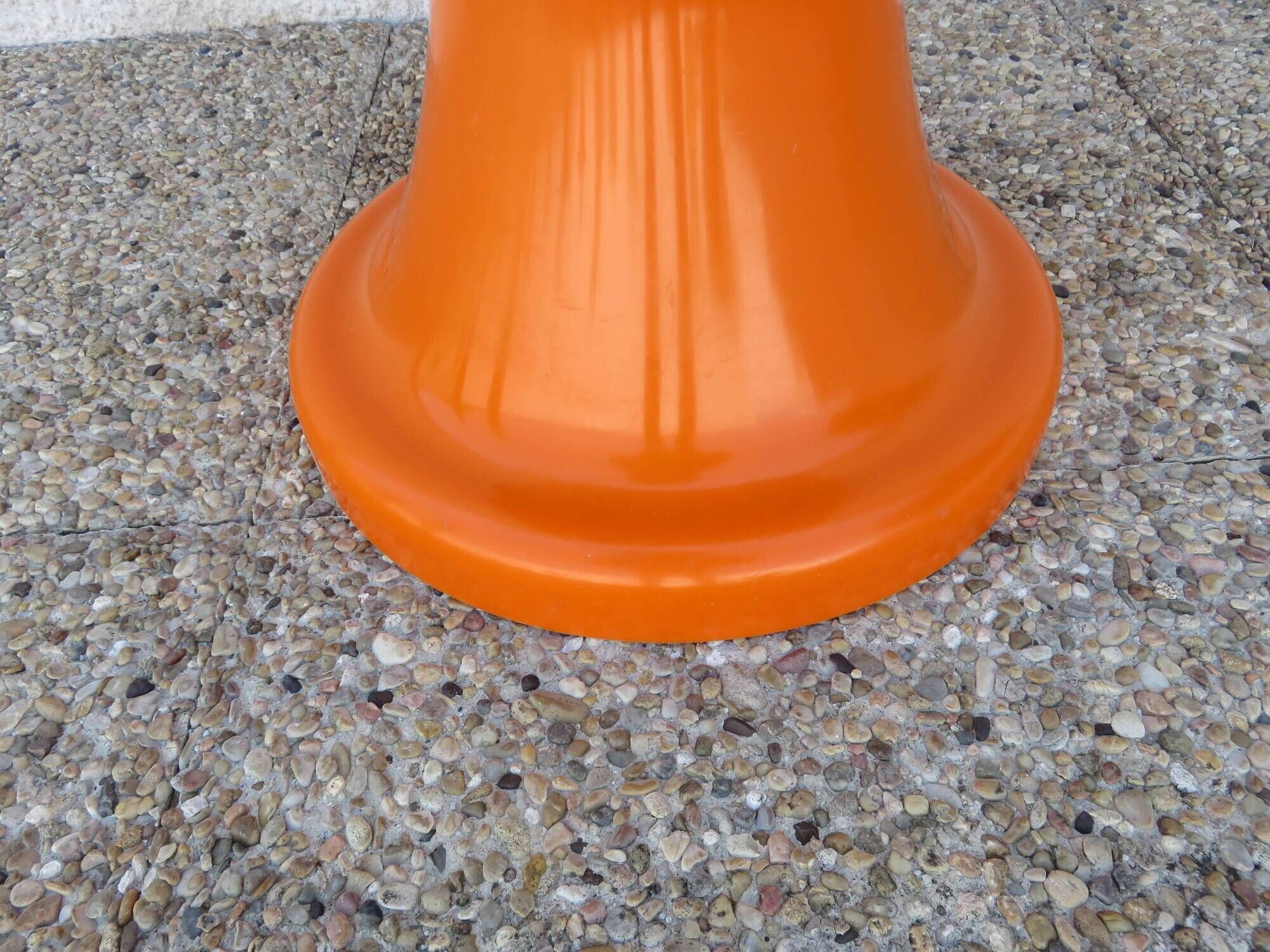 "Selup" orange plastic stool, pure 1970s design, France.