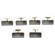 Six Italian wall sconces in brass and metal from the mid-20th century.