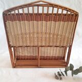 Vintage wicker letter rack