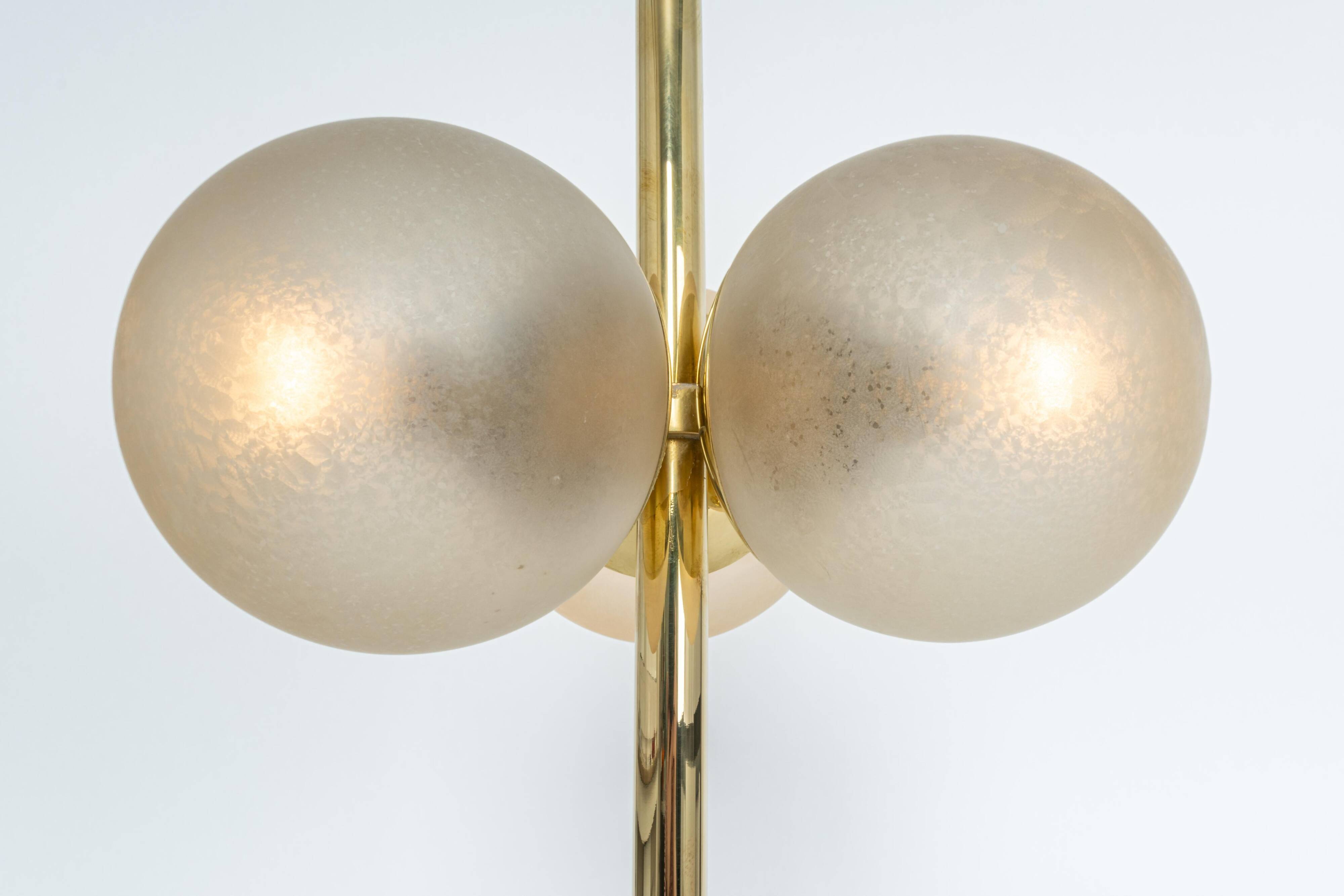 Pair of large brass table lamps by Kaiser, Germany, 1970s.