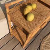 Pair of vintage rattan bedside tables