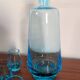 Smoky blue glass liqueur set from the 70s.