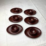 Vintage brown plastic shells 6 pieces
