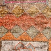 Tapis couloir kilim vintage , Orange, rose et beige boho pastel, 98x332 Cm