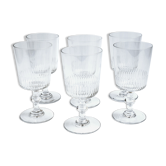 Set of 6 antique wine glasses made of fine crystal of vintage baccarat