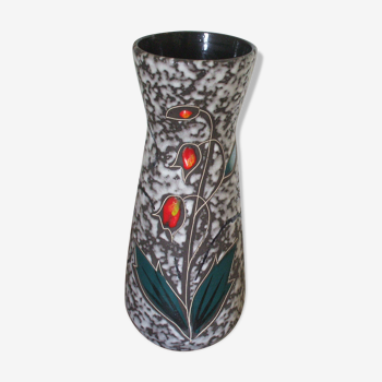 Vase ceramic west germany, floral decoration