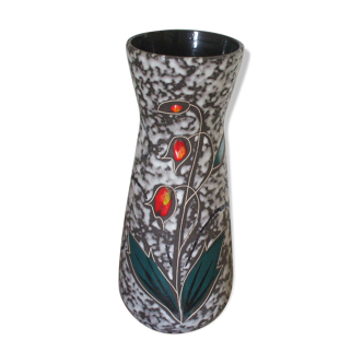 Vase ceramic west germany, floral decoration