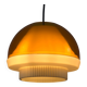 Vintage 1970s Philips Amber Acrylic & White Dome Mushroom UFO Pendant Lamp