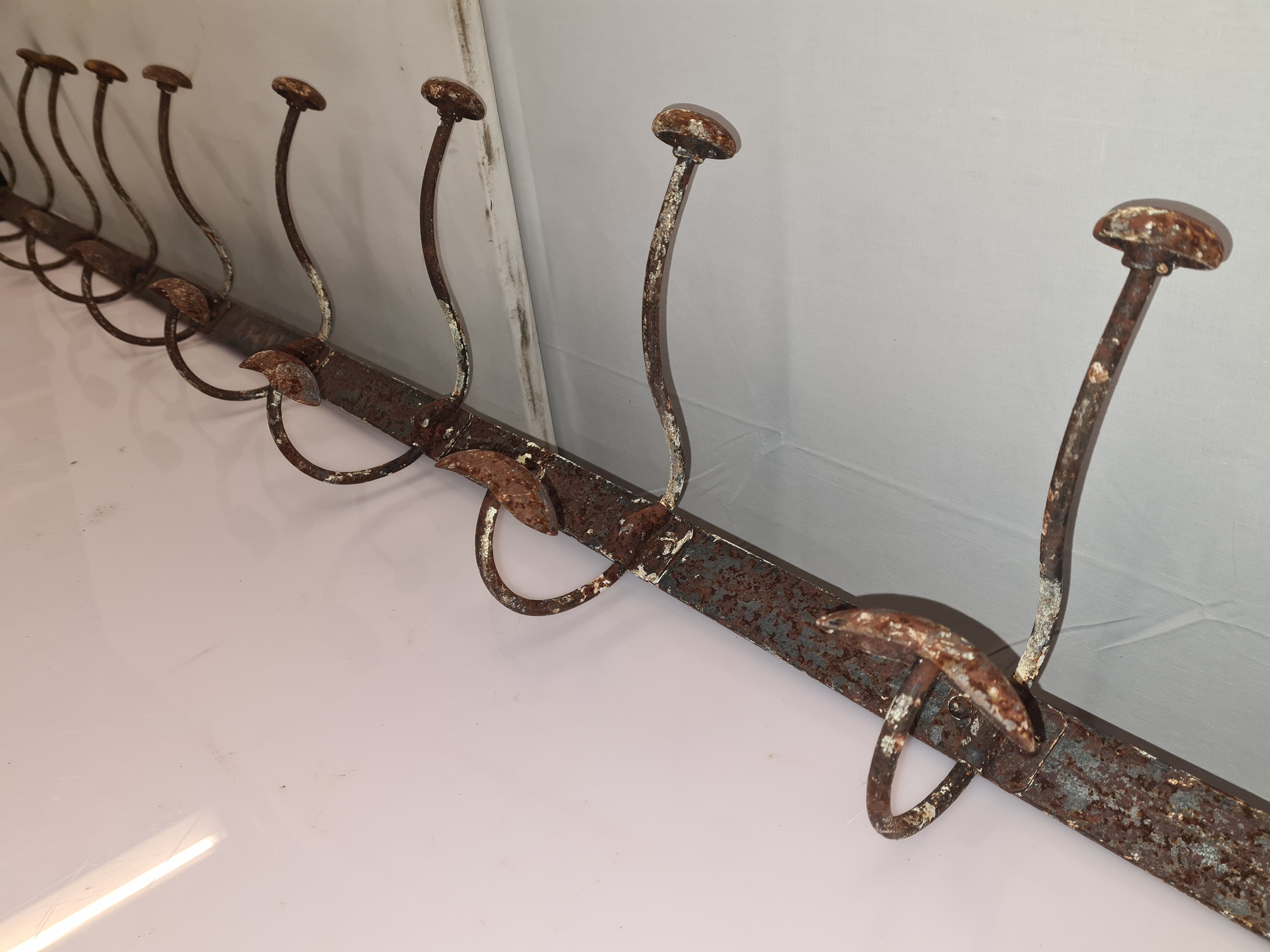 Iron school coat rack