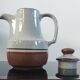 Vintage ceramic set – Jug & 4 footed glasses 70s - Korea