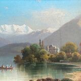 Tableau "Château de Schadau" Suisse fin XIX° siècle et cadre