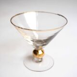 Série de 6 coupes à champagne cerclée or