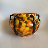 Art Nouveau speckled glass vase