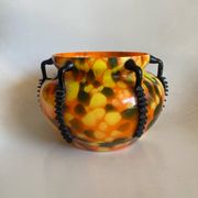 Vase art nouveau en verre moucheté