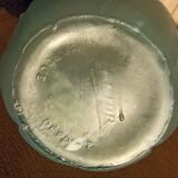 Art deco ball vase in opaque blue molded glass