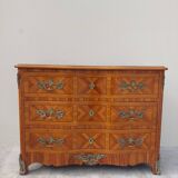 Commode Louis XIV régence en marqueterie et bronze