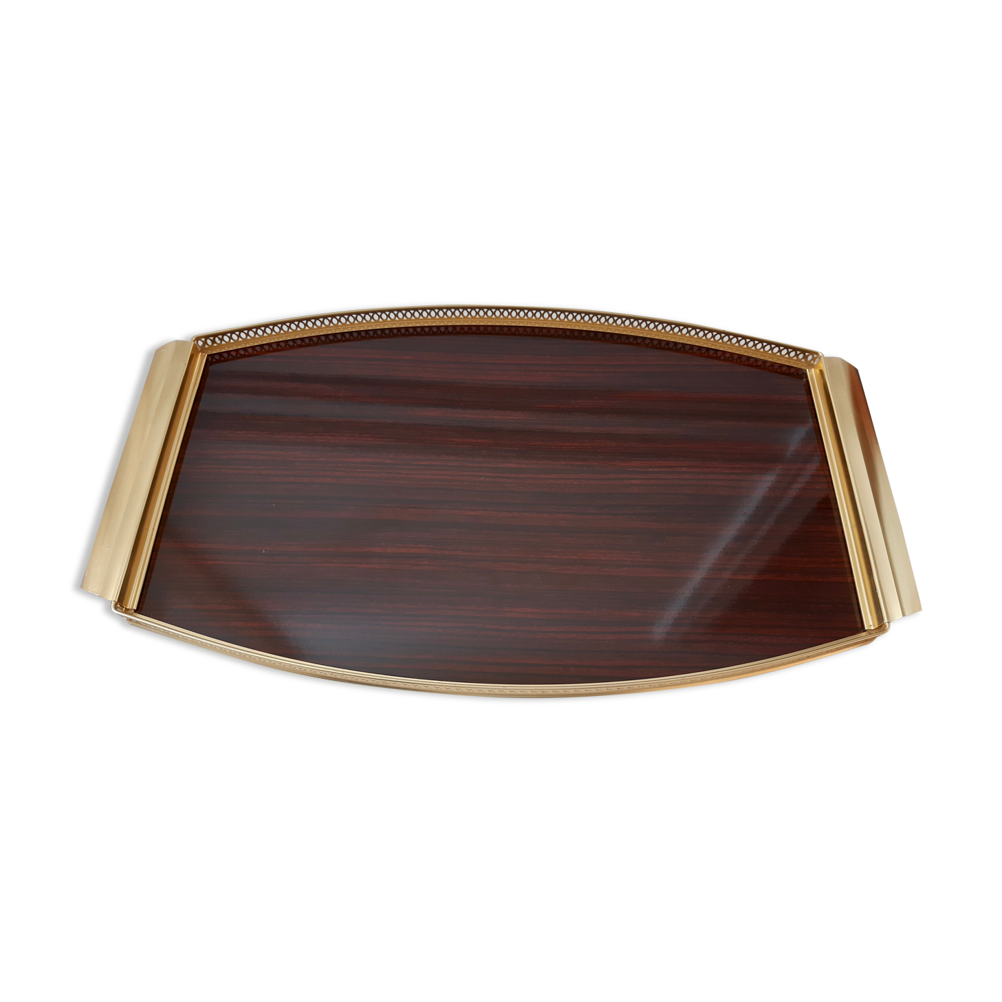 Top in formica and gilded brass 50s