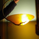 Asymmetrical Pendant Lamp with Orange Shade, 1970s