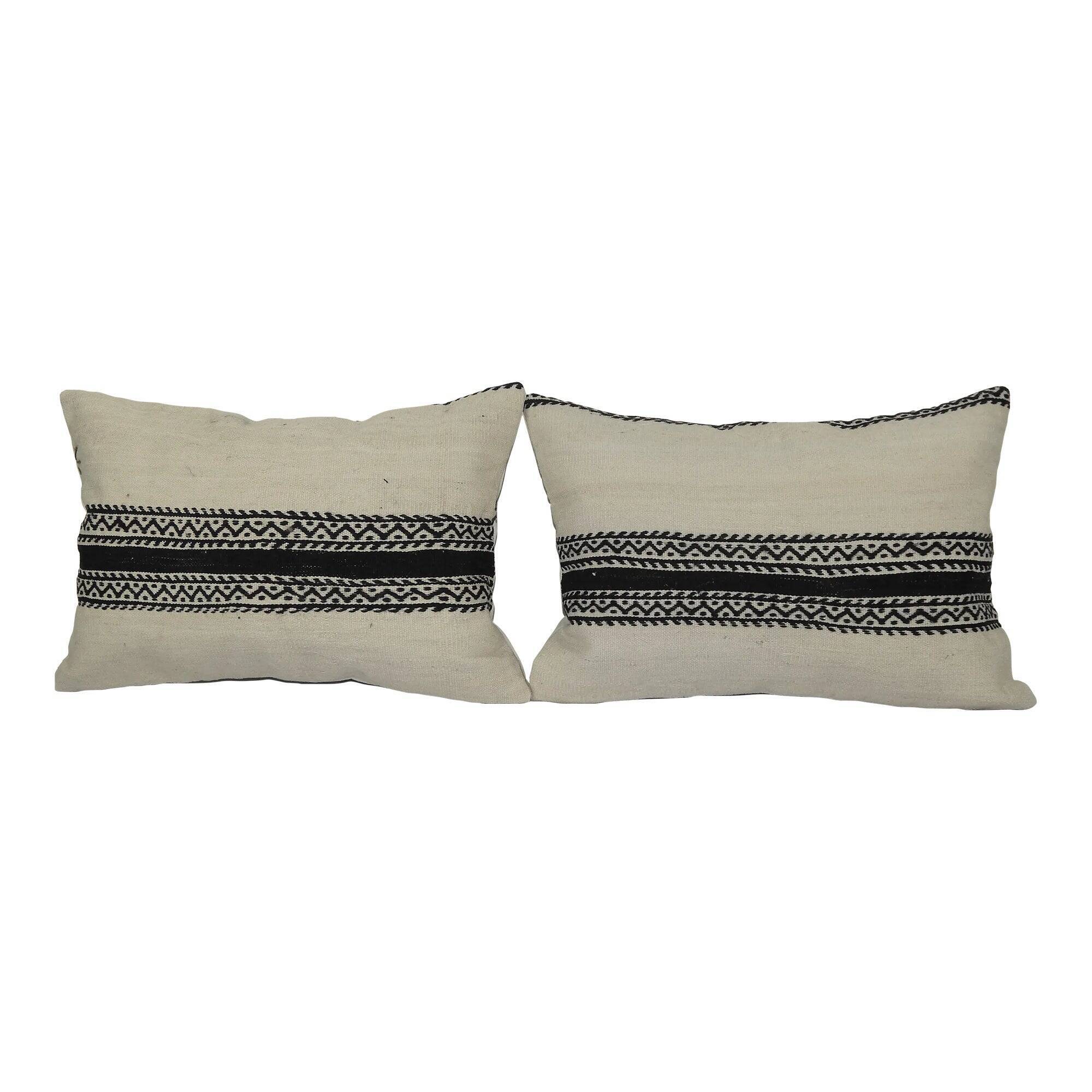 Set of 2 vintage kilim cushion covers 56x41 cm
