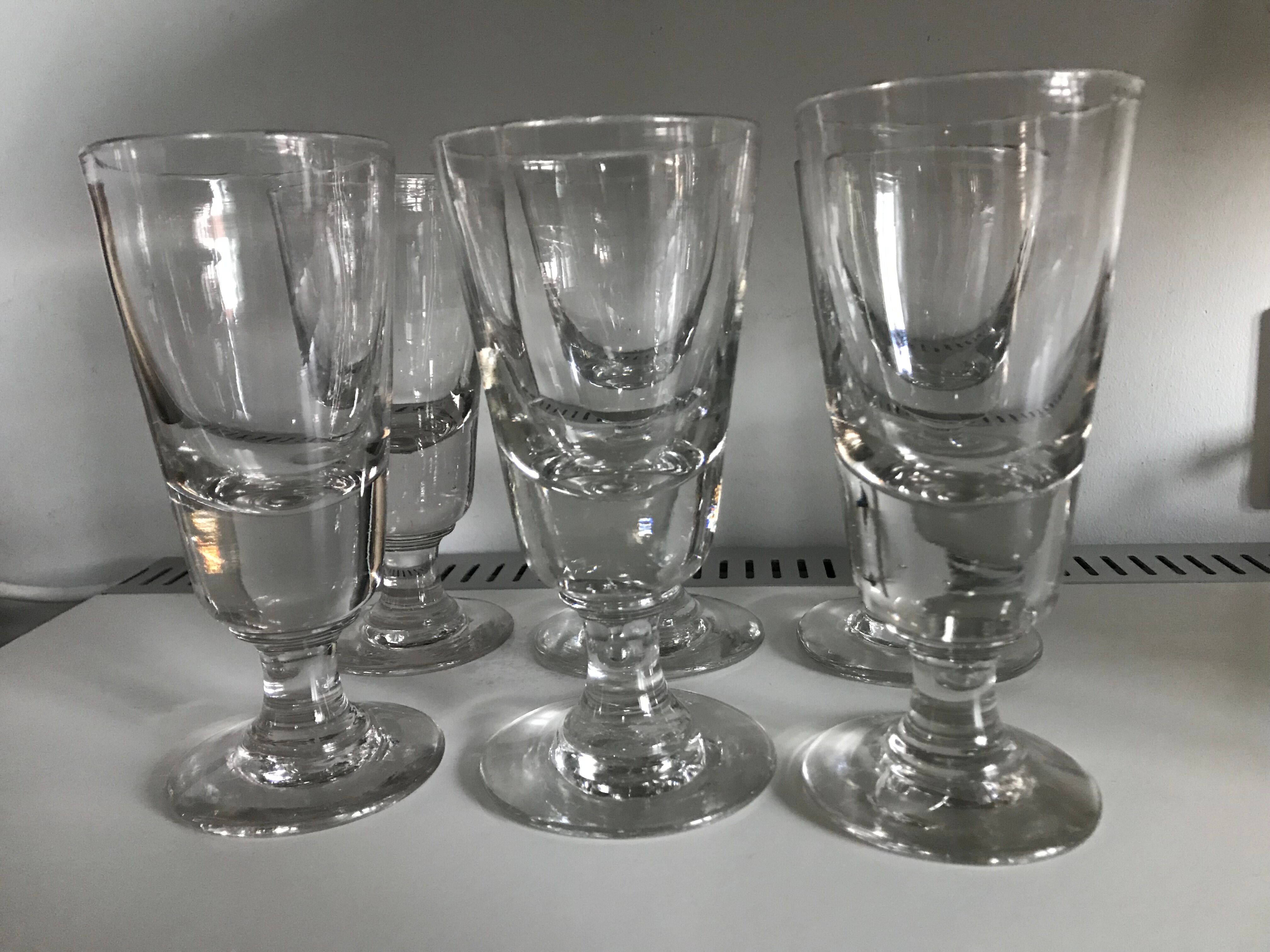 Lot de 6 verres à absinthe, 19ème