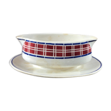 Gravy boat art deco white and red Villeroy and Boch model Rosario