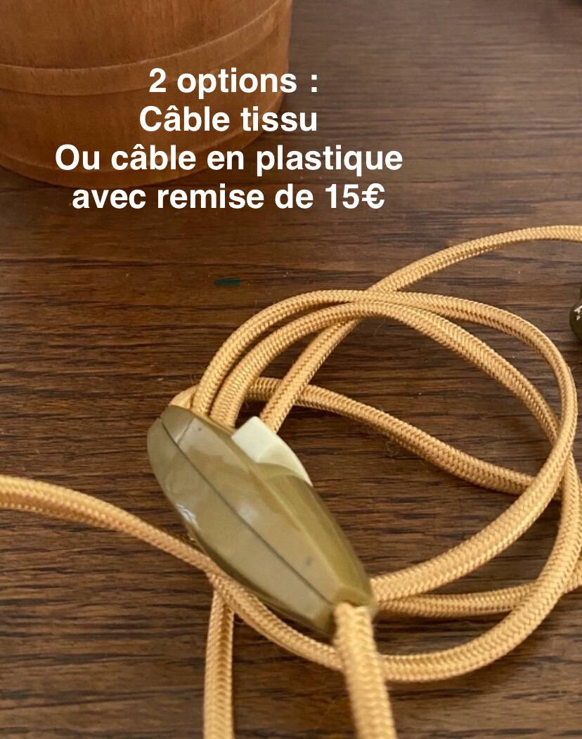 Turned wood lamp with paper shade