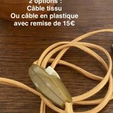 Turned wood lamp with paper shade