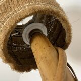 Vintage coco rattan bamboo floor lamp