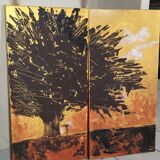 Tableau double toile acrylique peintre agus