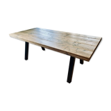 Industrial table in solid wood and metal