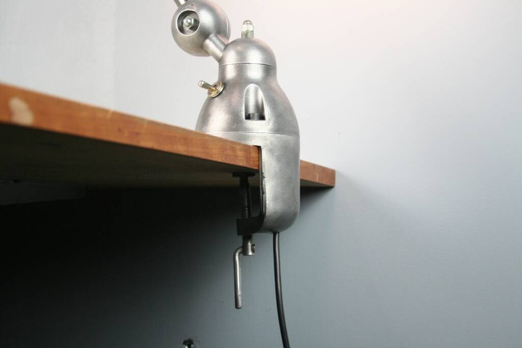 Jieldé desk lamp 2 arms 40cm industrial graphite vice Jean Louis Domecq vintage