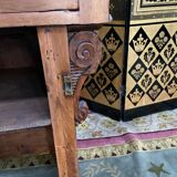 Napoleon III oak and walnut store counter