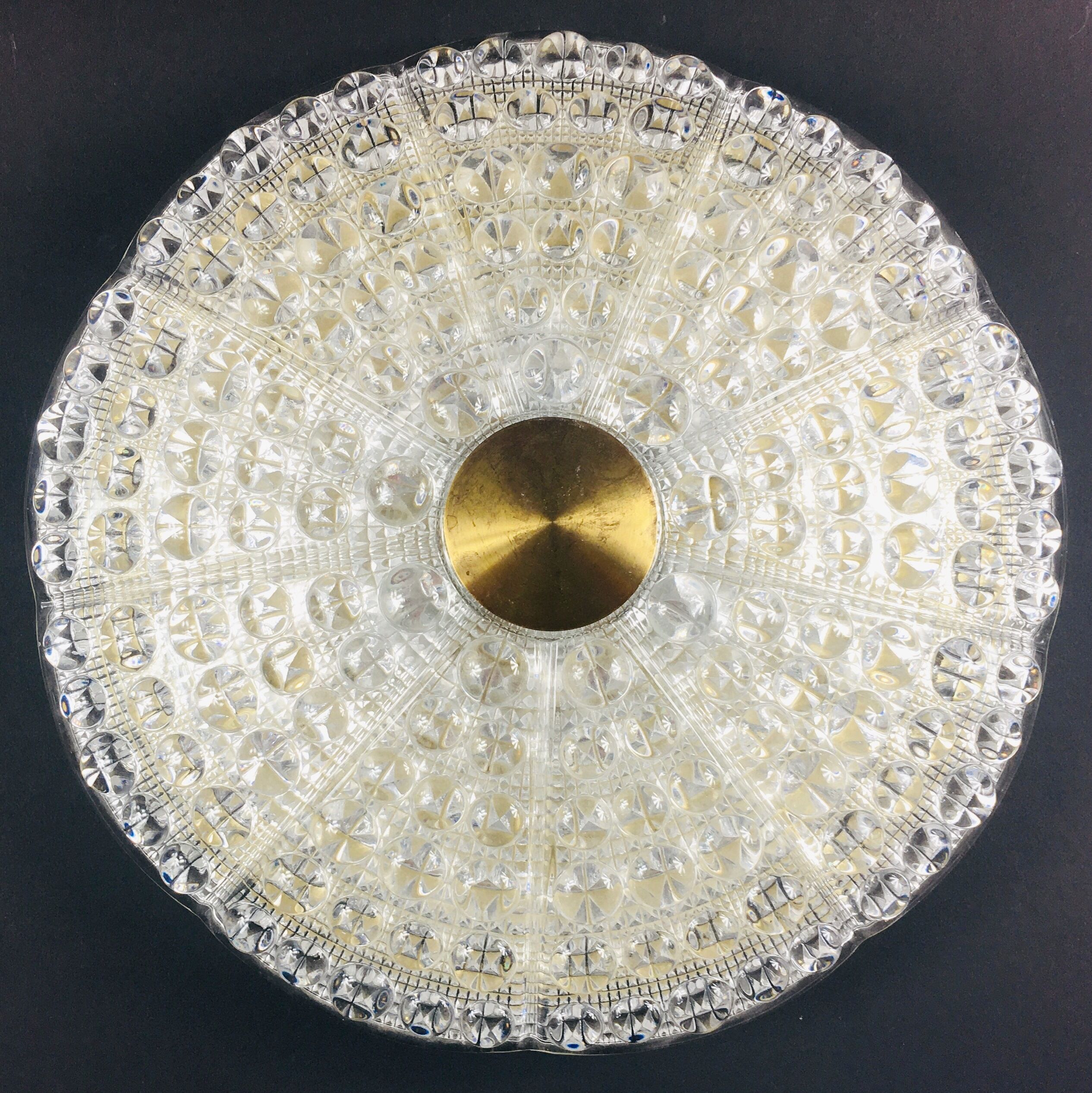 Scandinavian glass ceiling lamp by Carl Fagerlund for Orrefors, Sweden, 1960s