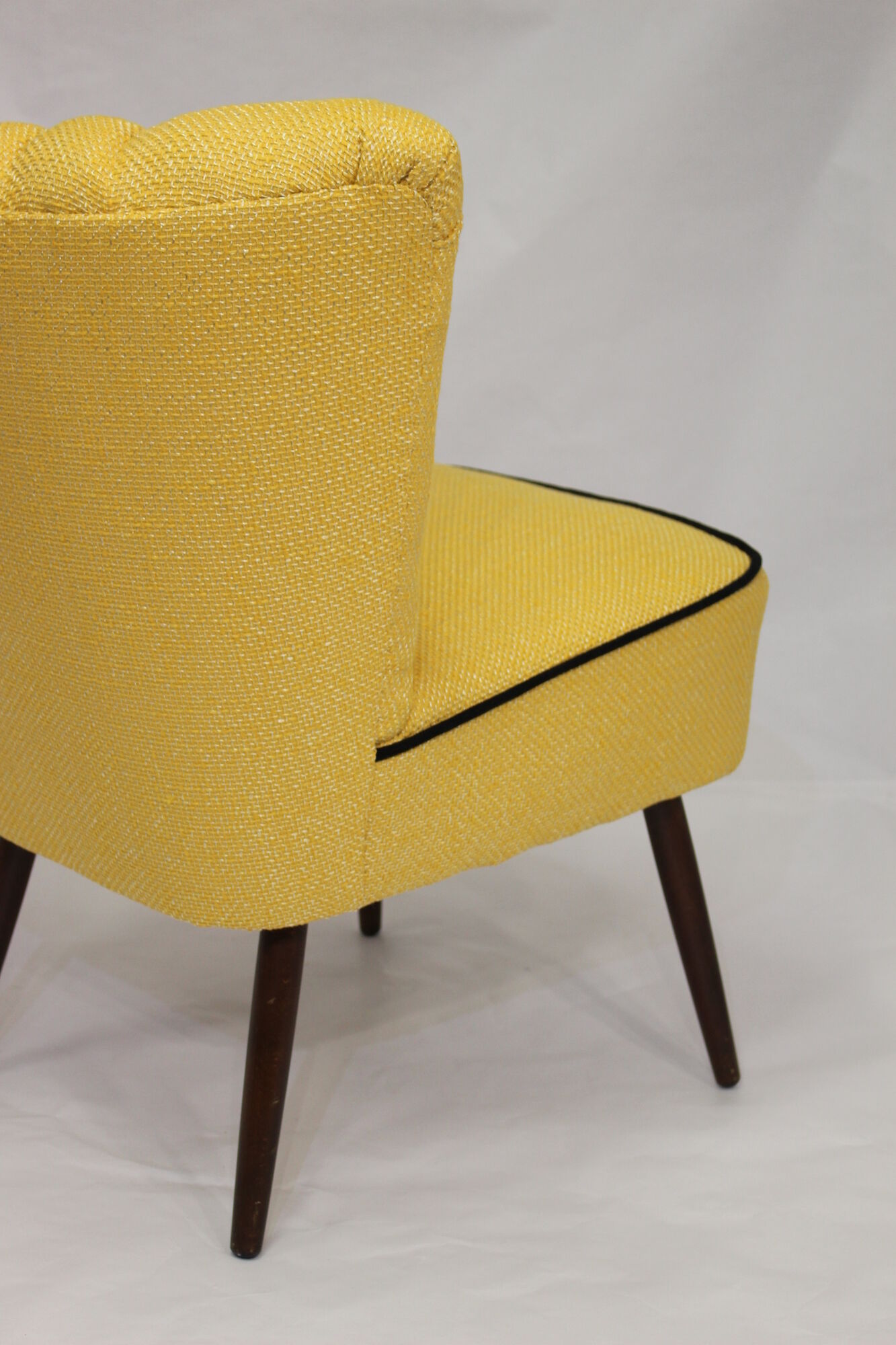 50s vintage cocktail armchair "yellow lelievre fabric