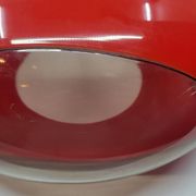 Massive Belgium red plexiglass UFO Space Age pendant light, 1970