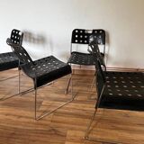 Set of 4 Black Omstak Chairs by Rodney Kinsman for Bieffeplast